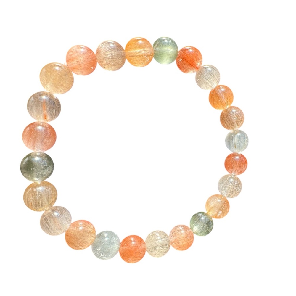 Natural colorful rabbit fur crystal bracelet